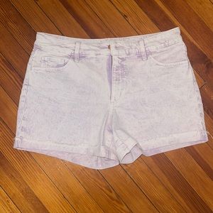 lavender acid wash jean shorts